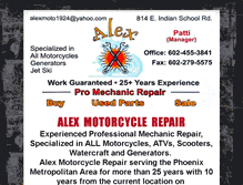 Tablet Screenshot of alexmotorcyclerepair.mynetworksolutions.com